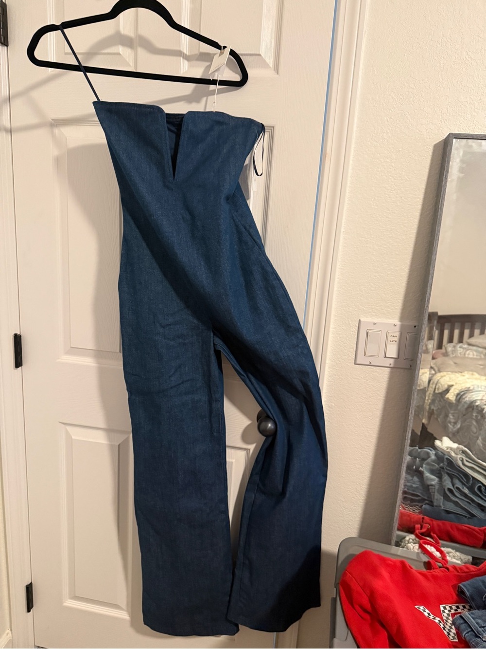 Good American Navy Strapless Jumpsuit
